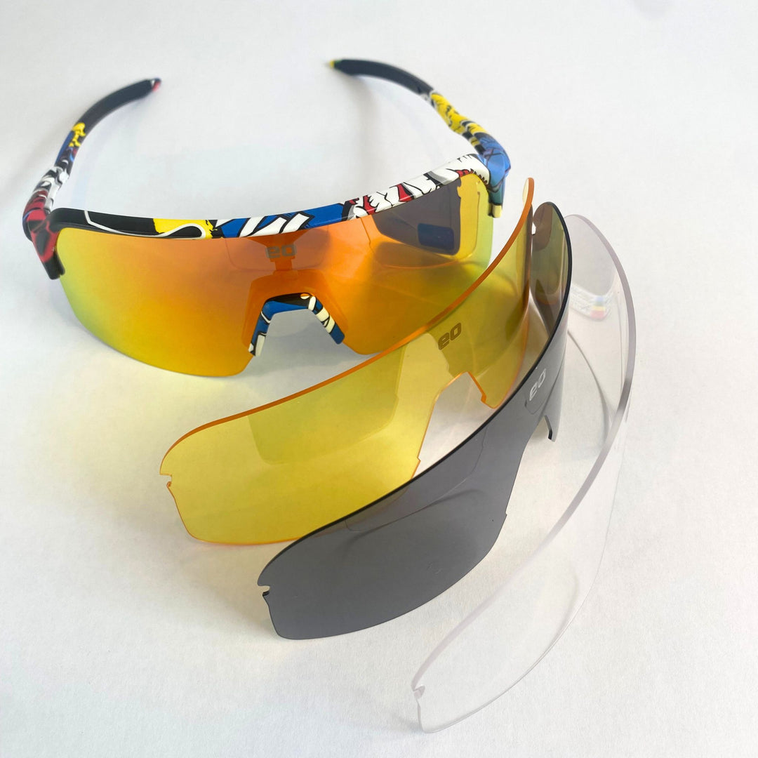 Short Fuse mountain bike sunglasses with three interchangeable lenses