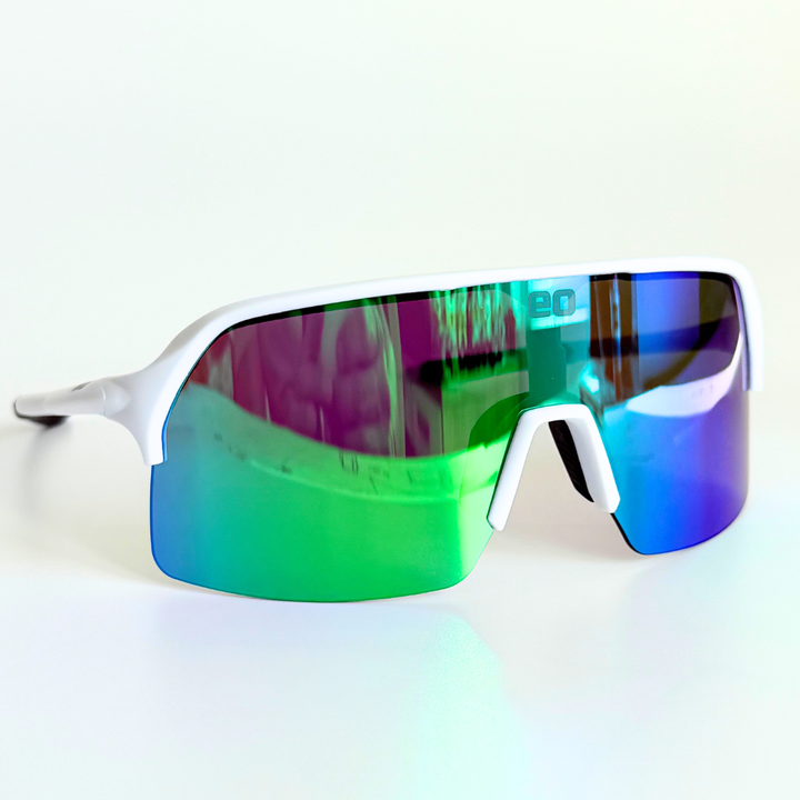 High Star mtb sunglases by Eastern Outer- white frame with mirror green lens