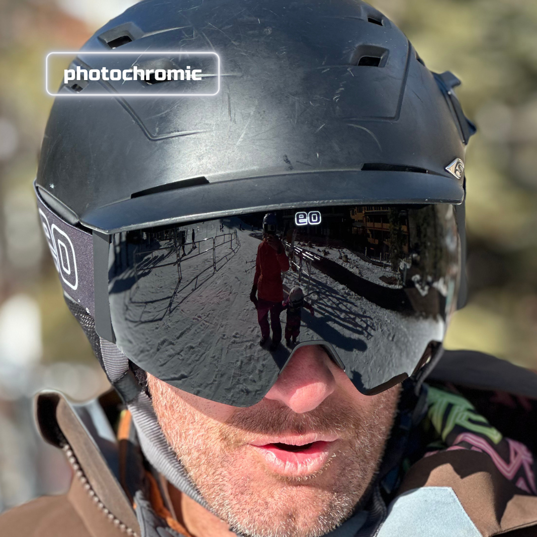 photochromic mx goggles The MACH SCHNELL Photochromic Magnetic Lens Snow Goggle White: CLEAR to GRAY