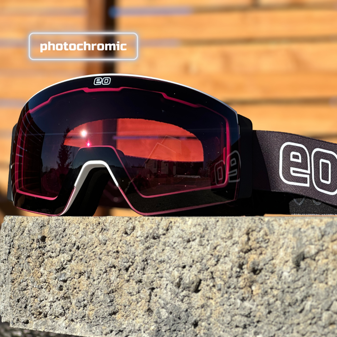 mage sight goggles The MACH SCHNELL Photochromic Magnetic Lens Snow Goggle White: CLEAR to GRAY