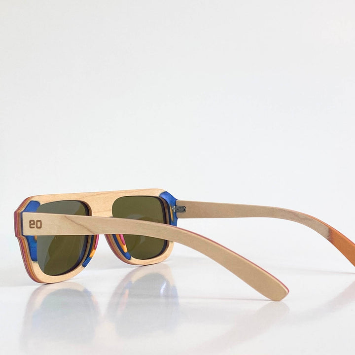 Th Rossi Kids Wood Sunglasses Natural Color- Purple Lenses